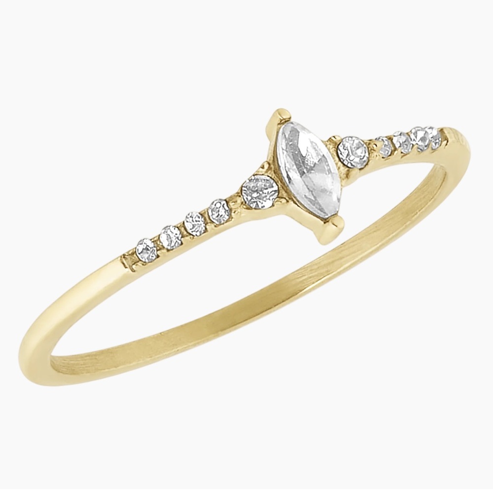 Electric Picks Showtime Ring- Size 9 14 karat gold plated
